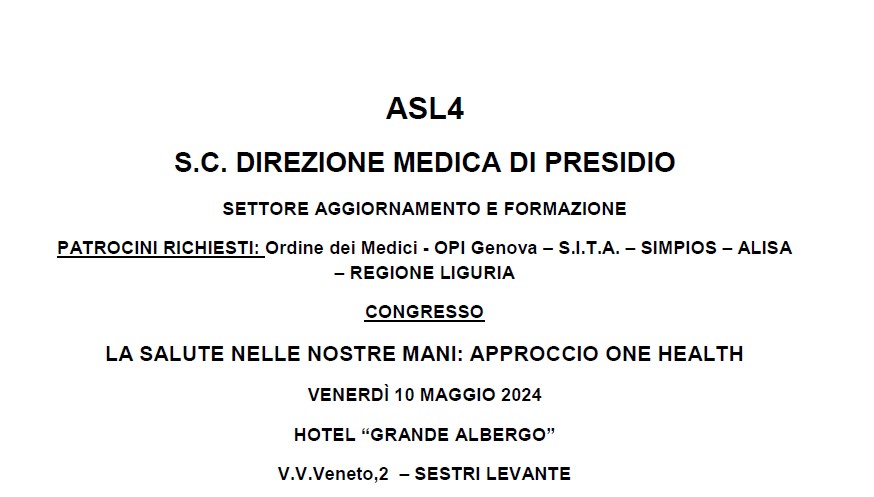 Asl 4 Convegno 10 maggio