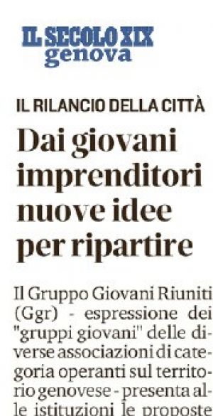 Il Secolo XIX del 5 giugno 2020 - Dai Giovani imprenditori nuove idee per ripartire